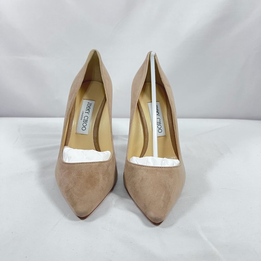 Jimmy Choo Romy 100 Ballet Pink Suede Pumps - Picture 2 of 11